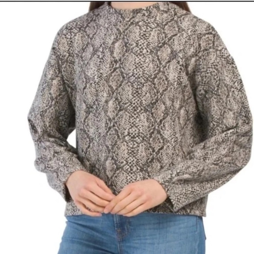 Zara Snake Print Sweatshirt - Black and Gray